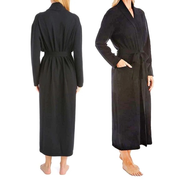 Arlotta 100% Cashmere Shawl Wrap 51" Long Belted Robe in Black Size XS  895$ - Picture 3 of 9